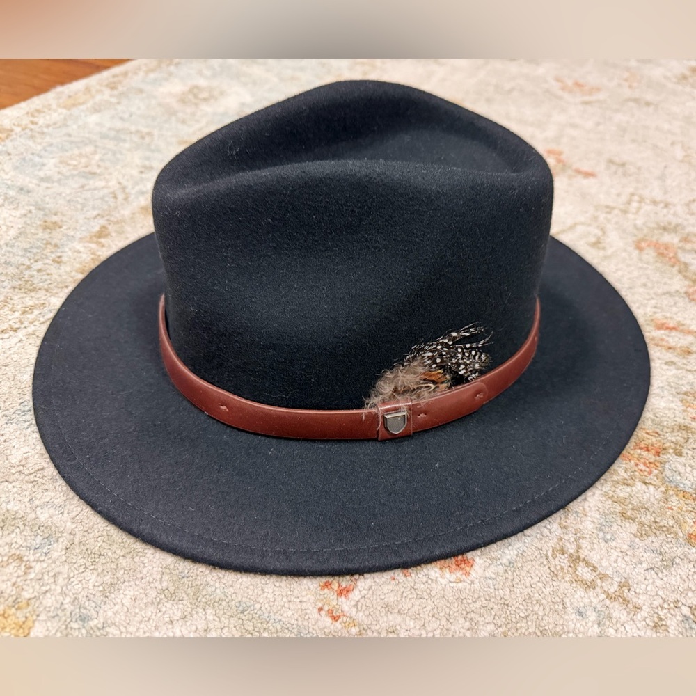 Brixton Black Fedora with leather strap